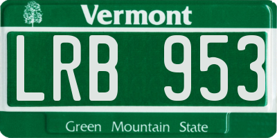 VT license plate LRB953