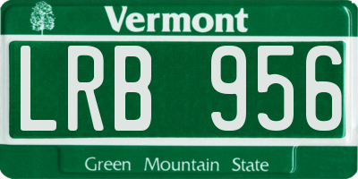 VT license plate LRB956