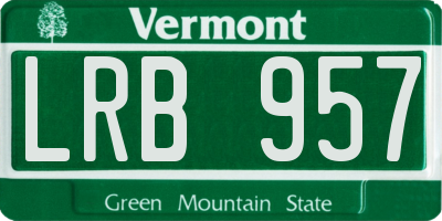 VT license plate LRB957