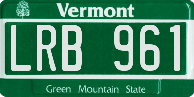 VT license plate LRB961