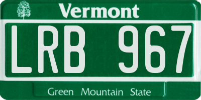 VT license plate LRB967