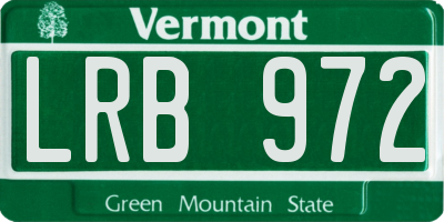 VT license plate LRB972