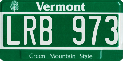 VT license plate LRB973