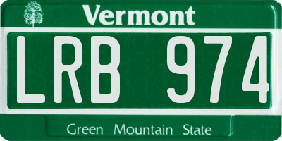 VT license plate LRB974