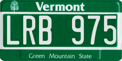 VT license plate LRB975