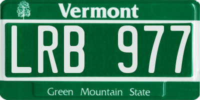 VT license plate LRB977