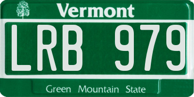 VT license plate LRB979