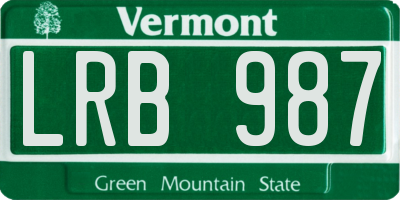 VT license plate LRB987