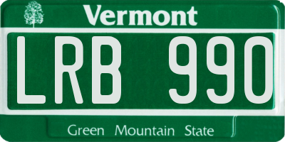 VT license plate LRB990