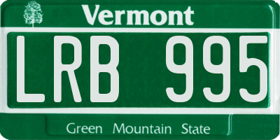VT license plate LRB995