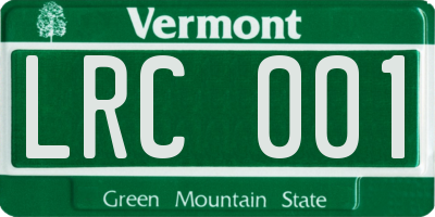 VT license plate LRC001