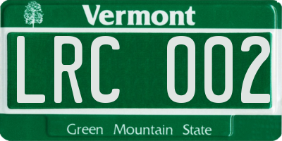 VT license plate LRC002