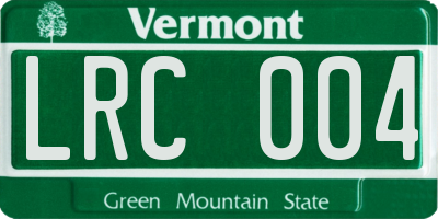 VT license plate LRC004