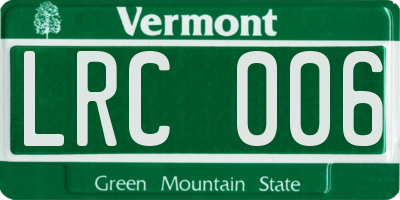 VT license plate LRC006