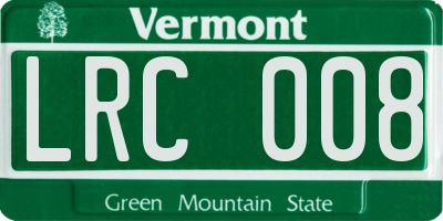 VT license plate LRC008