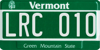 VT license plate LRC010