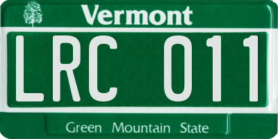 VT license plate LRC011