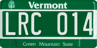 VT license plate LRC014
