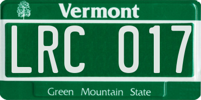 VT license plate LRC017