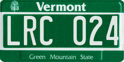 VT license plate LRC024