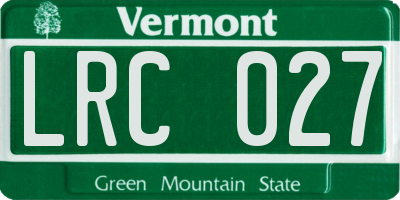 VT license plate LRC027