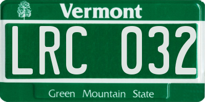 VT license plate LRC032