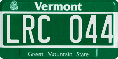 VT license plate LRC044