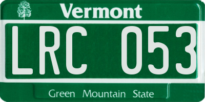 VT license plate LRC053