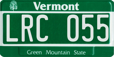 VT license plate LRC055