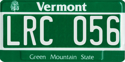 VT license plate LRC056