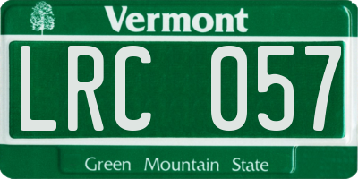 VT license plate LRC057