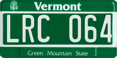 VT license plate LRC064