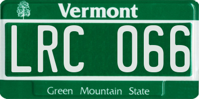 VT license plate LRC066