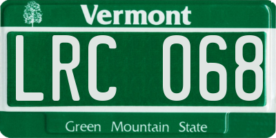 VT license plate LRC068