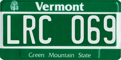 VT license plate LRC069