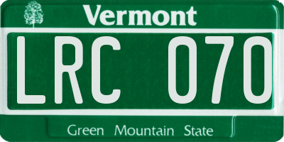 VT license plate LRC070
