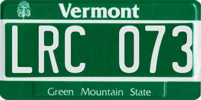 VT license plate LRC073