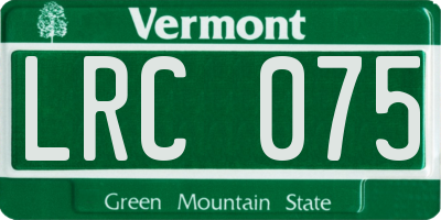 VT license plate LRC075