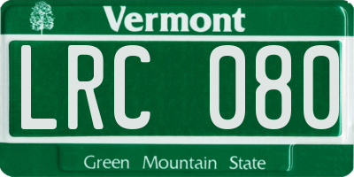 VT license plate LRC080