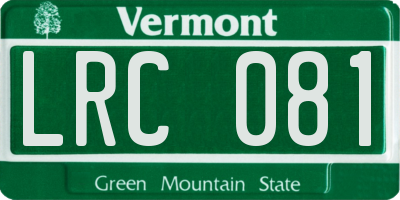 VT license plate LRC081