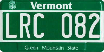 VT license plate LRC082