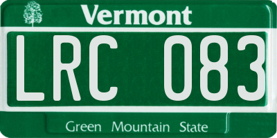 VT license plate LRC083