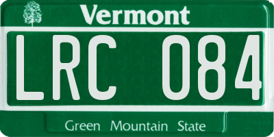 VT license plate LRC084