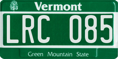 VT license plate LRC085