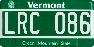 VT license plate LRC086