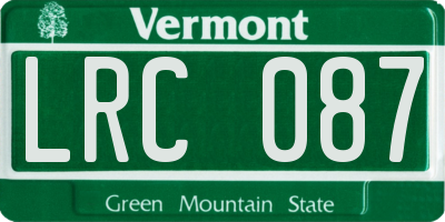 VT license plate LRC087