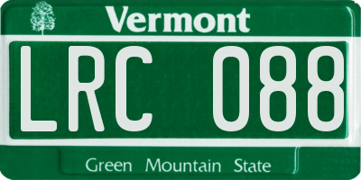 VT license plate LRC088