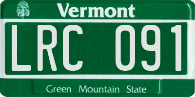 VT license plate LRC091