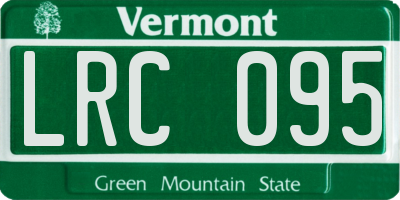 VT license plate LRC095