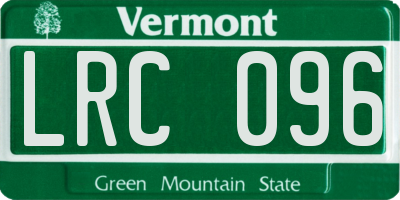 VT license plate LRC096